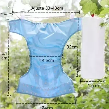 Almohadilla inserto + culero Pañal De Tela Bebe Ajustable Reutilizable Lavable's photo #2