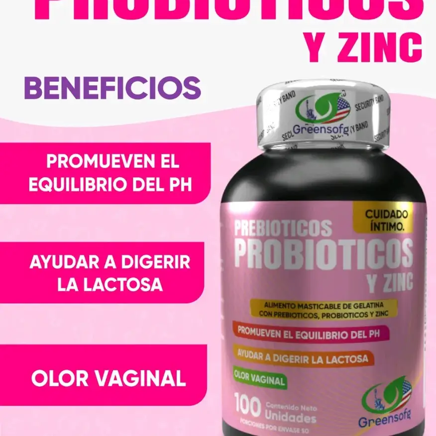 Cápsulas de suplemento Prebióticos Probiotico y Zinc - Vaginales - 100u (2 al día)'s photo #2