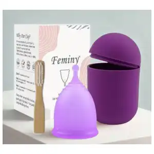Copa Menstrual Feminy (Kit de copa menstrual, vaso esterilizador, bolsita y cepillo) miniatura 1