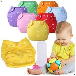 Almohadilla inserto + culero Pañal De Tela Bebe Ajustable Reutilizable Lavable miniatura 1
