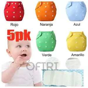 Almohadilla inserto + culero Pañal De Tela Bebe Ajustable Reutilizable Lavable miniatura 2