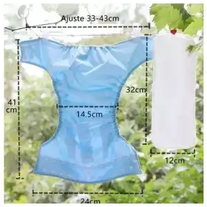 Almohadilla inserto + culero Pañal De Tela Bebe Ajustable Reutilizable Lavable miniatura 3
