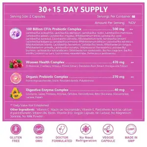 Cápsulas de Suplemento de probióticos femenino - Women’s Probiotic – 120 cápsulas miniatura 5
